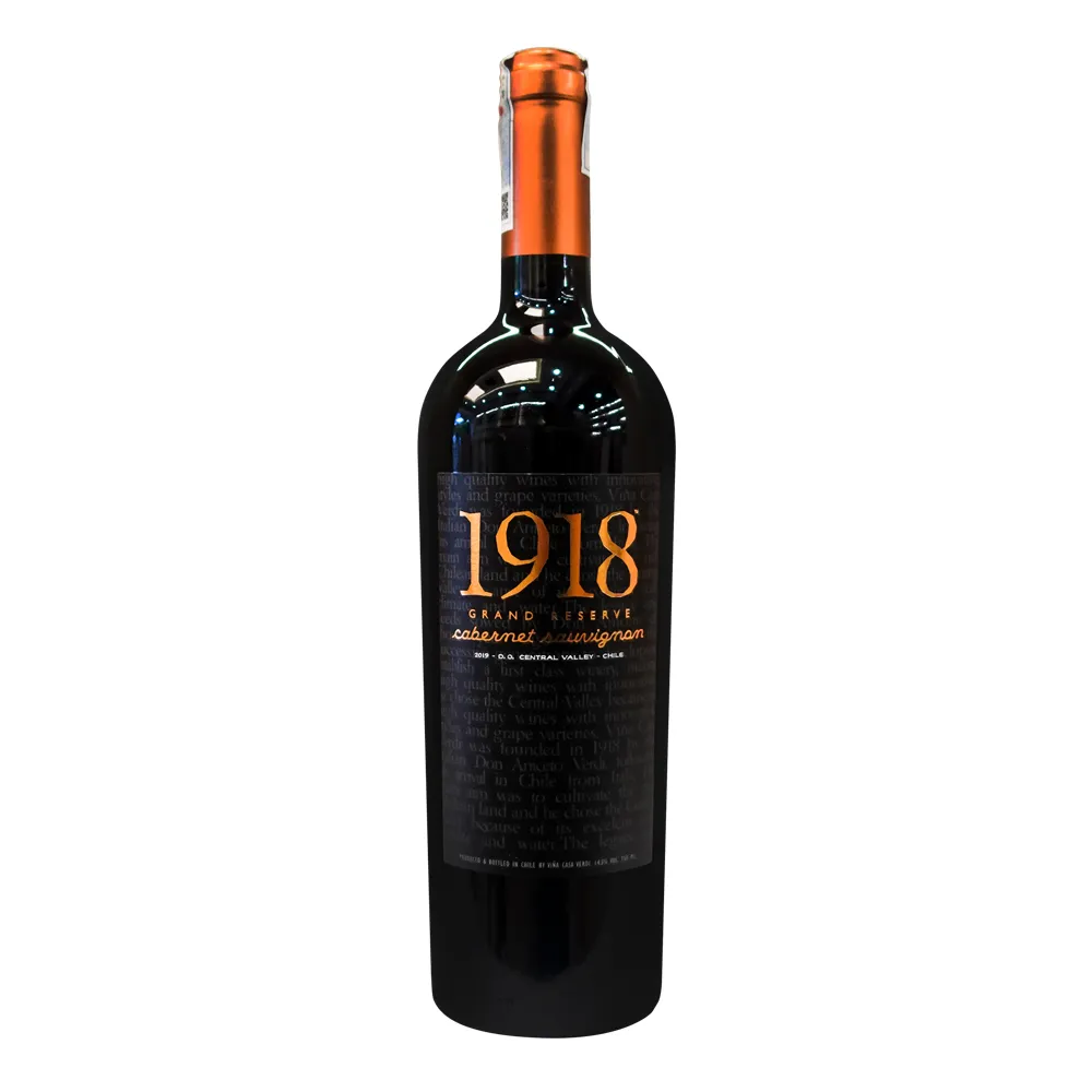Combo rượu vang đỏ Chile 1918 Grand Reserve kèm hộp da đơn đỏ