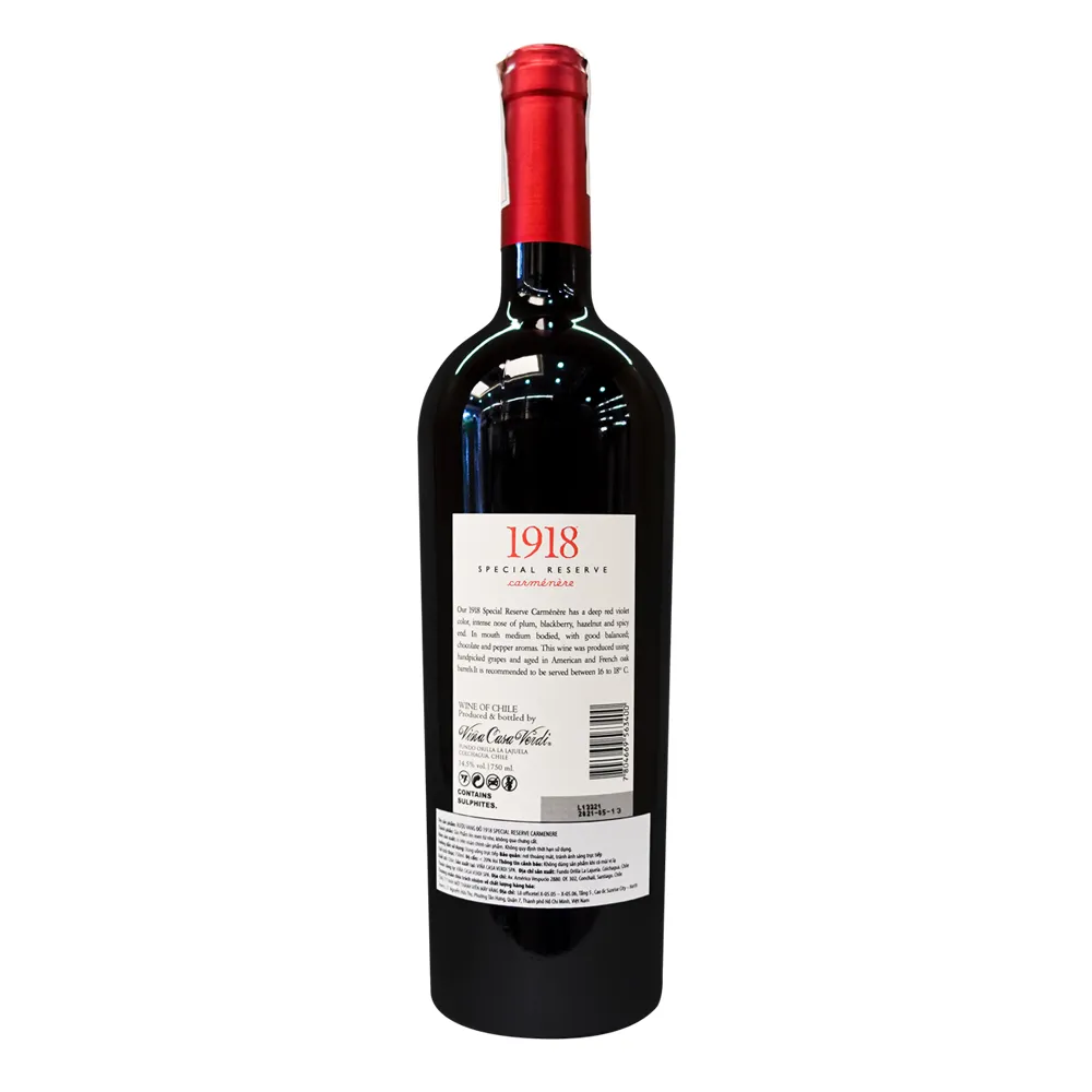 Rượu vang Chile 1918 Special Reserve Carmenere 2 Rượu vang Chile 1918 Special Reserve Carmenere