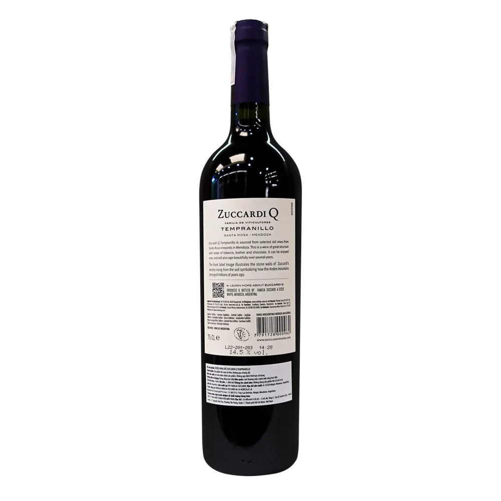 Rượu vang Argentina Zuccardi Q Tempranillo 2 Rượu vang Argentina Zuccardi Q Tempranillo
