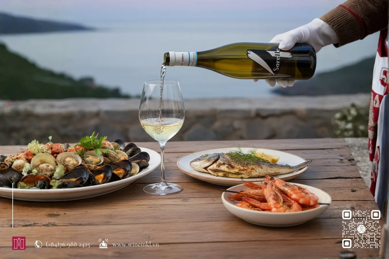 Rượu vang trắng Ý Piemonte D.O.C. Sauvignon 4 Sorelle 4 ruou vang trang italy piemonte sauvignon 4 sorelle