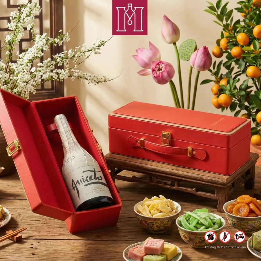 Combo rượu vang Chile Casa Verdi Aniceto Limited Edition kèm hộp da đơn đỏ 2 combo rượu vang đỏ chile nhập khẩu aniceto limited edition kèm hộp da đơn đỏ