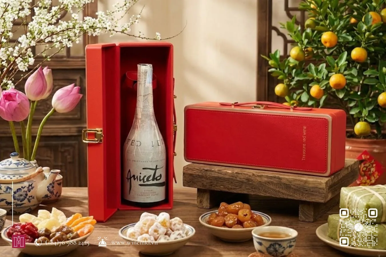 Combo rượu vang Chile Casa Verdi Aniceto Limited Edition kèm hộp da đơn đỏ 6 combosb5 1 - Shop rượu vang nhập khẩu Wine MKL